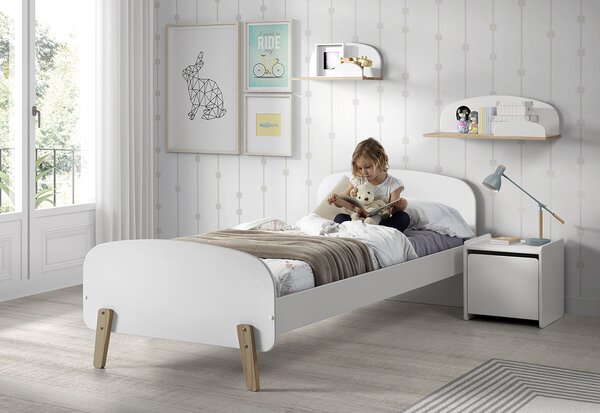 Bílý lakovaný dětský noční stolek Vipack Kiddy 40 x 36 cm