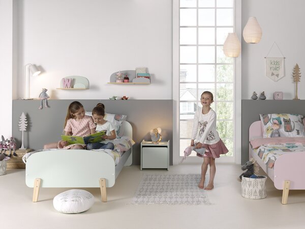 Mátově zelený lakovaný dětský noční stolek Vipack Kiddy 40 x 36 cm