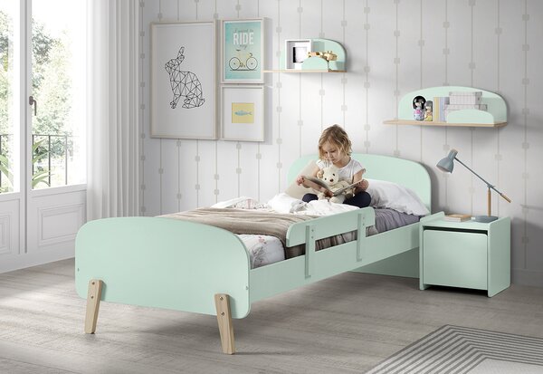 Mátově zelený lakovaný dětský noční stolek Vipack Kiddy 40 x 36 cm
