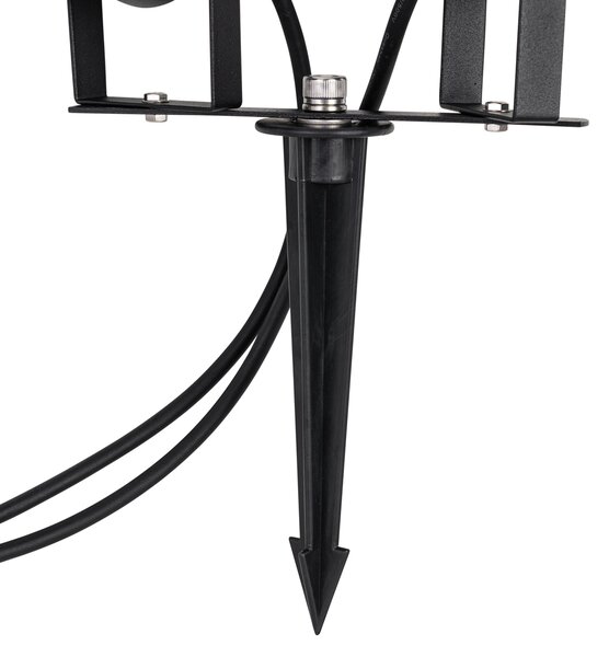 Moderní zahradní reflektor černý vč. kabelu a zástrčky 150cm 2-světla IP65 - Basic