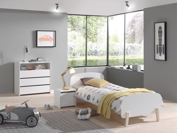 Bílý lakovaný dětský noční stolek Vipack Kiddy 40 x 36 cm