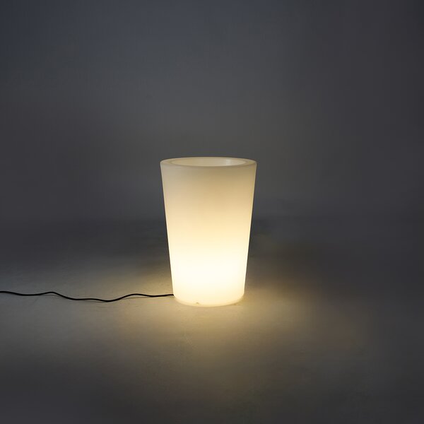 Venkovní stojací lampa bílá 60 cm květináč IP44 - Verano