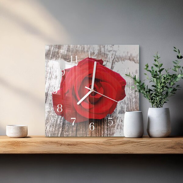 Skleněné hodiny Růže zskb-30x30-00085007