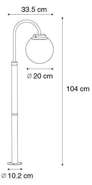 Moderní lucerna černá s plastem 104 cm IP44 - Sfera