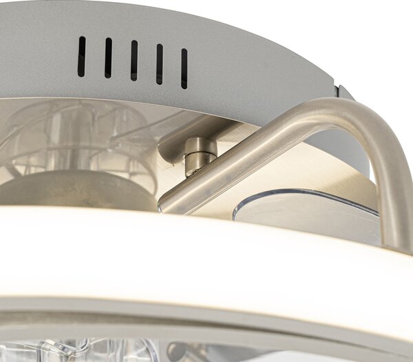 Ocelový stropní ventilátor 46,5 cm vč. LED s dálkovým ovládáním - Kees