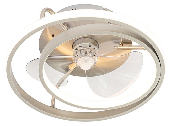 Ocelový stropní ventilátor 46,5 cm vč. LED s dálkovým ovládáním - Kees