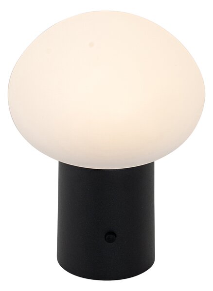 Sada 2 dobíjecích LED stolních lamp hříbek černý - Louise