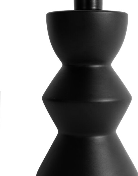 Designová stolní lampa černá s sametovým stínítkem zelená se zlatem 35 cm - Alisia