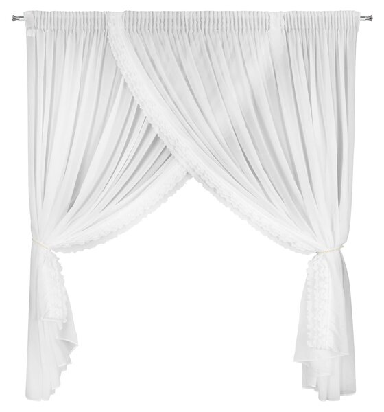 ZÁCLONA NA PÁSCE LUISA 400X250 CM BÍLÁ