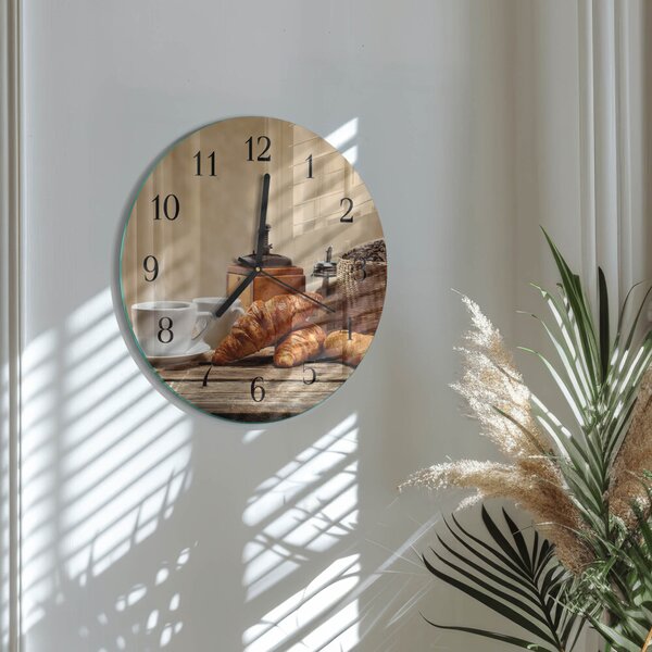 Skleněné nástěnné hodiny Croissanty zsoc-fi30-00176940