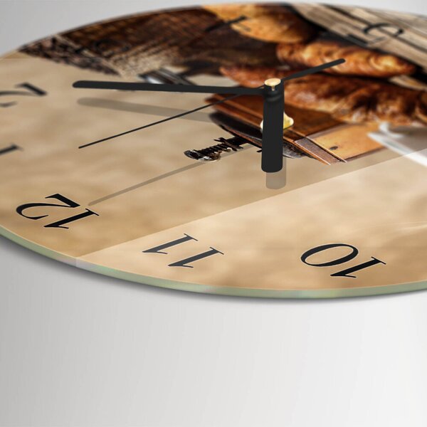 Skleněné nástěnné hodiny Croissanty zsoc-fi30-00176940
