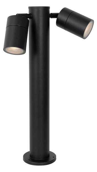 Stojací venkovní lampa černá 45 cm IP44 nastavitelná 2-světlo - Duo