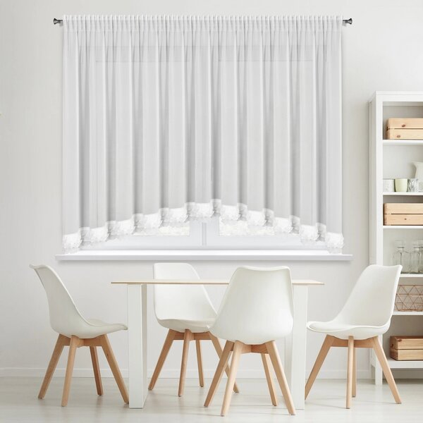 ZÁCLONA NA PÁSCE LUISA 400X160 CM BÍLÁ