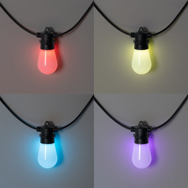 Inteligentní LED světelný řetěz 15 metrů 15 světel opál RGBW IP44 - Chill