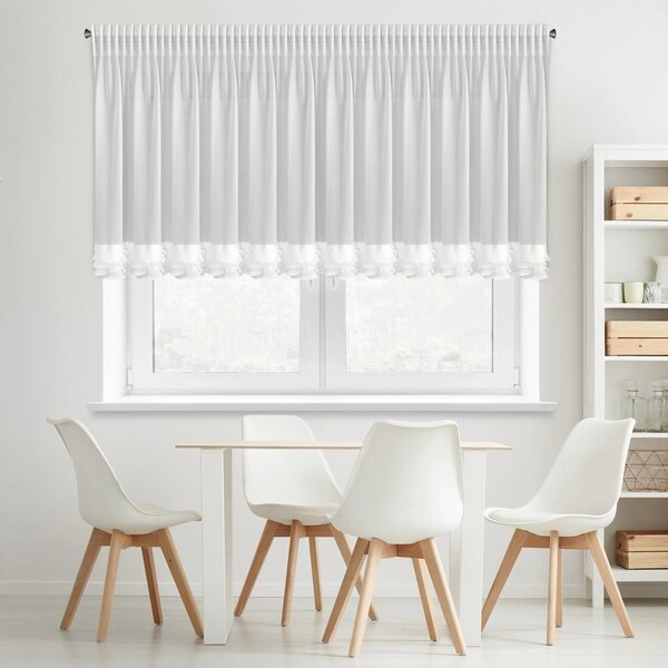 KRÁTKÁ ZÁCLONA NA PÁSCE LUISA 400X80 CM BÍLÁ BS