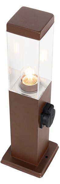 Venkovní lampa rezavě hnědá 45 cm s objímkou IP44 - Malios