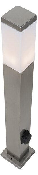 Venkovní lampa ocel 80 cm s paticí IP44 - Malios