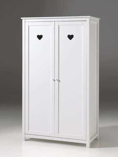 Bílá dřevěná dětská skříň Vipack Amori 110 x 57 cm