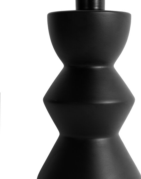 Designová stolní lampa černá s abajurem ze světlé látky 35 cm - Alisia