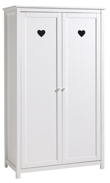 Bílá dřevěná dětská skříň Vipack Amori 110 x 57 cm