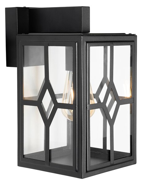 Klasická venkovní nástěnná lampa černá IP44 - Dover