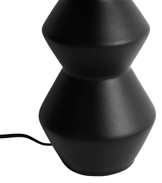 Designová stolní lampa černá se stínítkem z velúru černá se zlatem 35 cm - Alisia