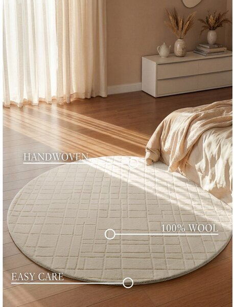 Krémový vlněný kulatý koberec ø 160 cm Kenso – Villeroy&Boch
