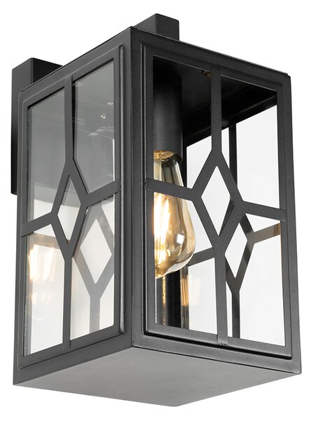Klasická venkovní nástěnná lampa černá IP44 - Dover
