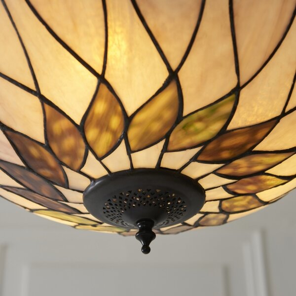 Endon 111872 - Lustr na řetězu Tiffany HUTCHINSON 3xE27/60W/230V pr. 50 cm