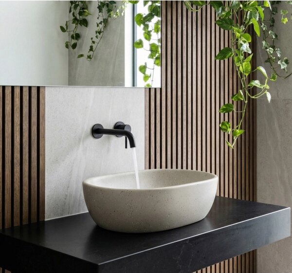 REA-U8480 - Umyvadlo na desku AMELIA 34,5x48 cm keramika/imitace kamene