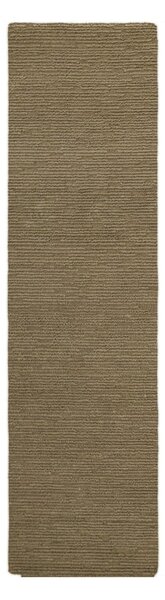 Khaki ručně tkaný vlněný běhoun 80x230 cm Harris Boucle – Flair Rugs