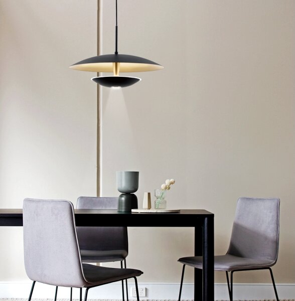 LED Lustr na lanku MONICA LED/16W/230V černá/zlatá