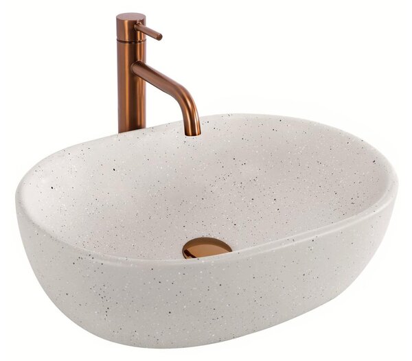 REA-U8480 - Umyvadlo na desku AMELIA 34,5x48 cm keramika/imitace kamene