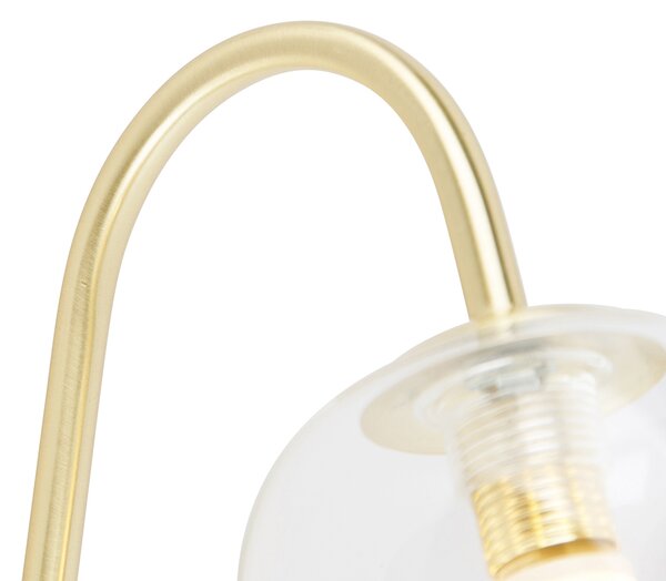 Chytrá nástěnná lampa zlatá se sklem vč. Wifi G9 - Elien