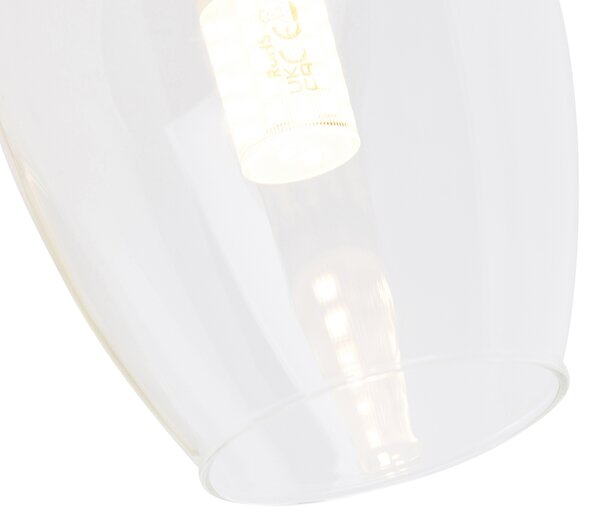 Chytrá nástěnná lampa zlatá se sklem vč. Wifi G9 - Elien