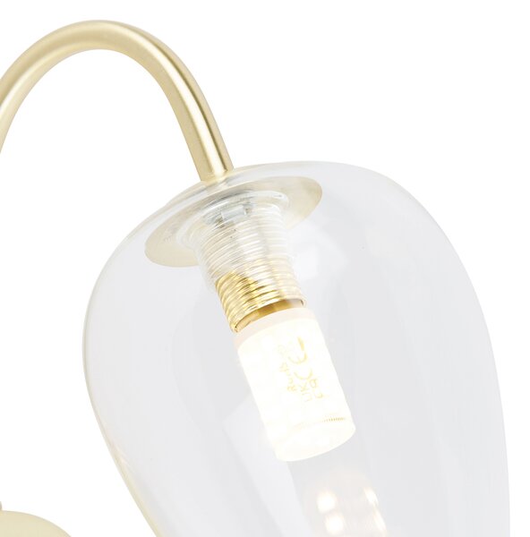 Chytrá nástěnná lampa zlatá se sklem vč. Wifi G9 - Elien
