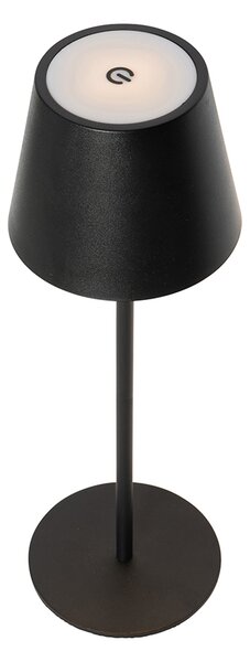 Stolní lampa černá včetně stmívače a dobíjecího LED IP54 - Murdock