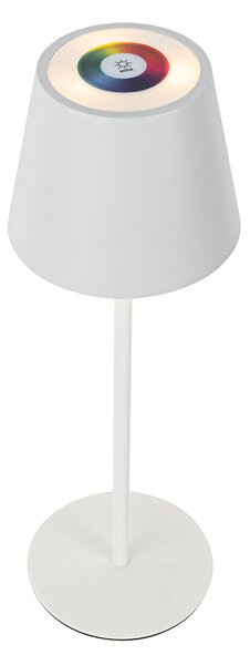 Sada 2 stolních lamp bílých se stmívačem a dobíjecím RGBW - Murdock
