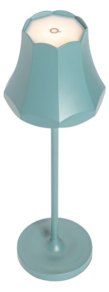 Sada 2 retro stolních lamp minerální modrá dobíjecí IP44 - Granny