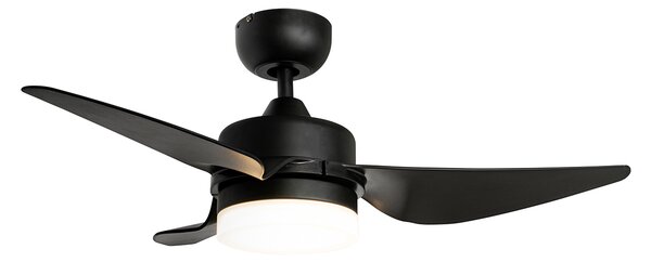 Stropní ventilátor černý 86,7 cm vč. LED stmívatelný s dálkovým ovládáním - Yuki