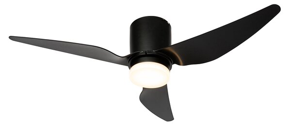 Stropní ventilátor černý 123 cm vč. LED stmívatelný s dálkovým ovládáním - Patty