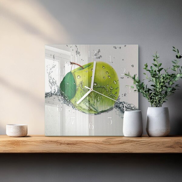 Skleněné hodiny Jablko zskb-30x30-00090509