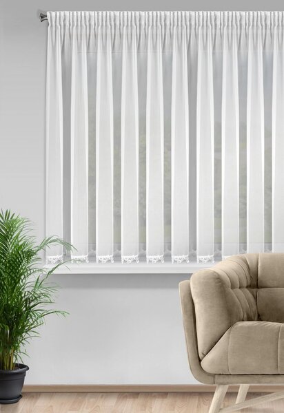 ZÁCLONA NA PÁSCE LILI 400X145 CM BÍLÁ