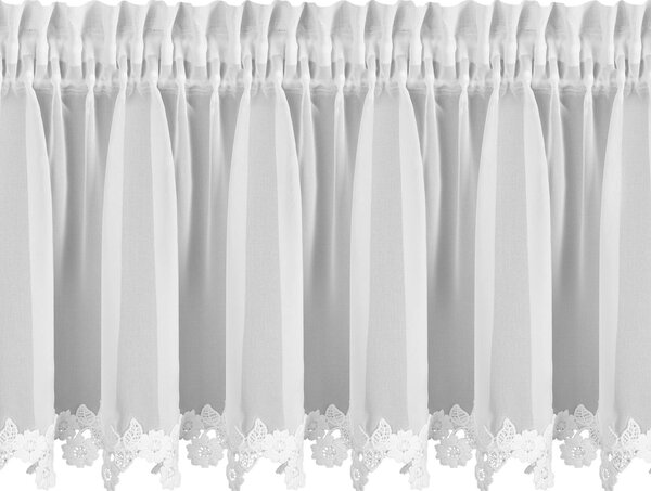 KRÁTKÁ ZÁCLONA NA PÁSCE LILI 150X30 CM BÍLÁ