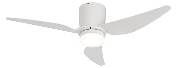 Stropní ventilátor bílý 123 cm vč. LED stmívatelný s dálkovým ovládáním - Patty