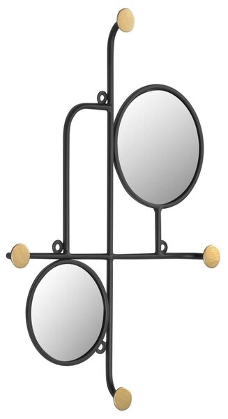 Černé kovové nástěnné zrcadlo Kave Home Vianela 50 x 35 cm