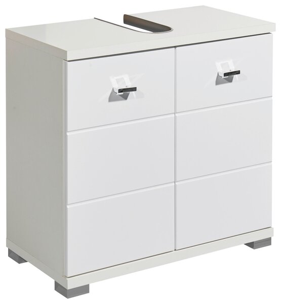 SKŘÍŇKA POD UMYVADLO, vysoce lesklá bílá, bílá, 60/57/31 cm Xora - Koupelnové série
