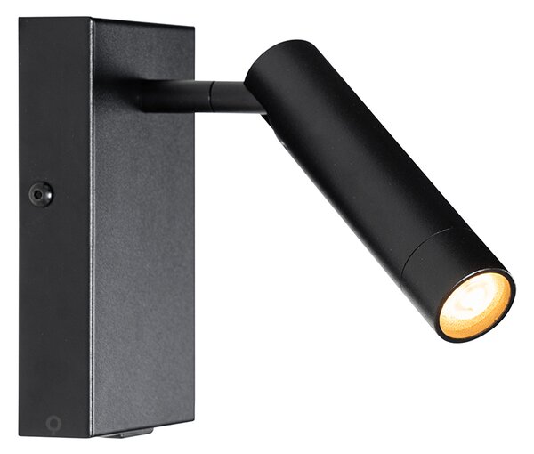 Moderní nástěnné svítidlo černé s nastavitelným USB - Croft
