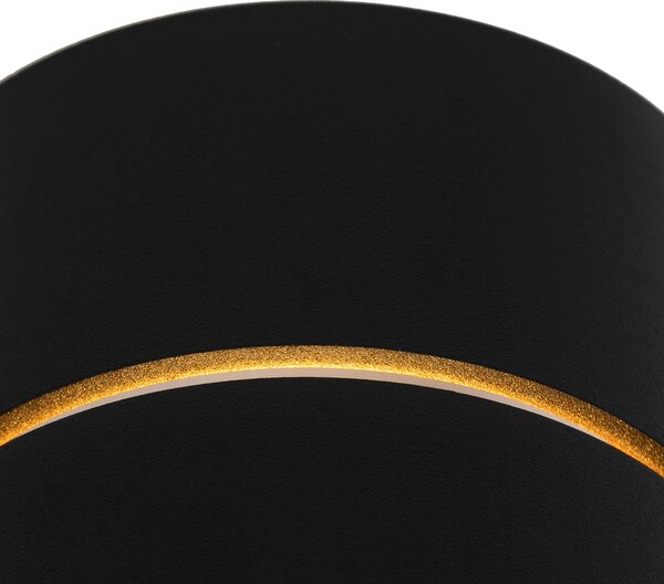 Chytrá nástěnná lampa černá se zlatým interiérem vč. WiFi G9 - Ria