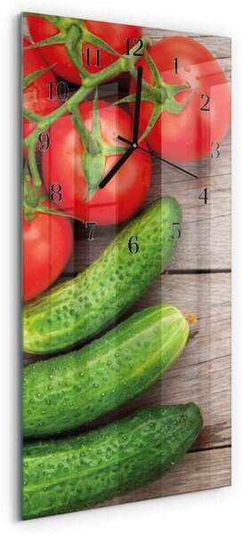 Skleněné hodiny vertikální Zelenina zsppc-30x60-00180338